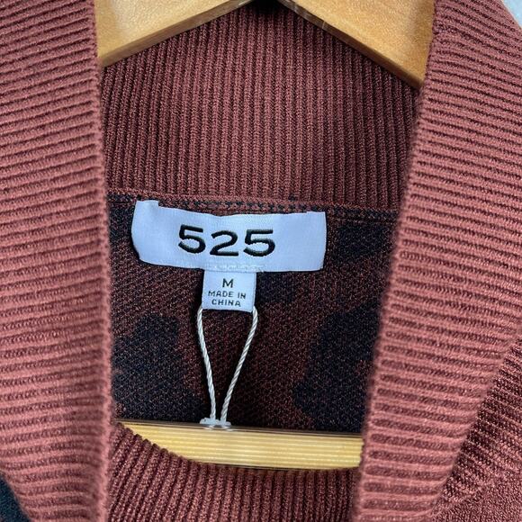 New 525 Leopard Mock Neck Pullover in Cinnamon Multi Women's Size M - Picture 7 of 12